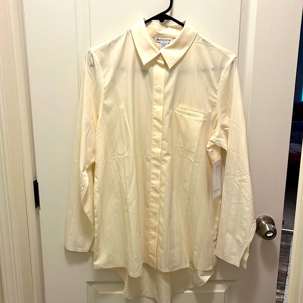 Athleta urbanite blouse, cream color, size medium